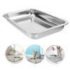 CIYODO Stainless Steel Open Cat Litter Box for Small Cats view 2