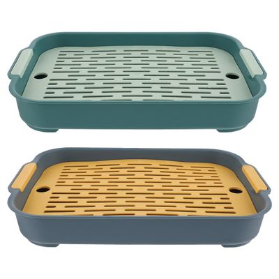 Rabbit Litter Tray with Raised Rim, Rectangular, 2-Pack