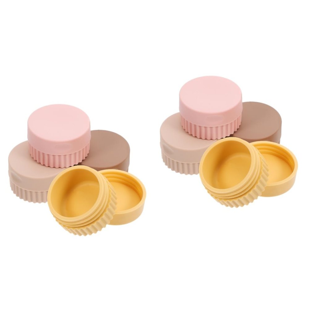 FRCOLOR 8-Piece Silicone Travel Containers, Small Bottles and Jewelry Storage Jars