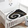 Odot Baby Crib Fitted Sheet, 3D Piano Keys Print, 40 x 90 cm, Gold Music Note view 2