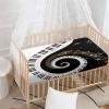 Odot Baby Crib Fitted Sheet, 3D Piano Keys Print, 40 x 90 cm, Gold Music Note view 3