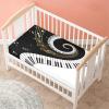 Odot Baby Crib Fitted Sheet, 3D Piano Keys Print, 40 x 90 cm, Gold Music Note view 4