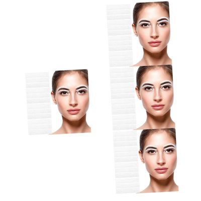 48 Sheets Eyebrow Measuring Ruler Tattoo Aid Stencil Set, Self-Adhesive Paper, White, FRCOLOR