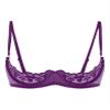 Kvysinly Women's Underwire Lace Push-Up Open-Bust Bra, Violet, M view 1