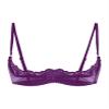 Kvysinly Women's Underwire Lace Push-Up Open-Bust Bra, Violet, M view 2
