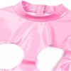 Sxiwei Women's Wetlook Open-Bust Long-Sleeve Catsuit, Glossy Latex, Hot Pink, 4XL view 4
