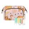 FRODOTGV Toiletry Bag with Cute Leopard and Palm Leaf Design, Large Cosmetic Bag, 1 Size view 1