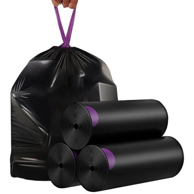 MIVIDE Black Drawstring Trash Bags, 50–60 L, HDPE, Tear-Resistant, 216 Count