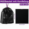 MIVIDE Black Drawstring Trash Bags, 50–60 L, HDPE, Tear-Resistant, 216 Count view 2