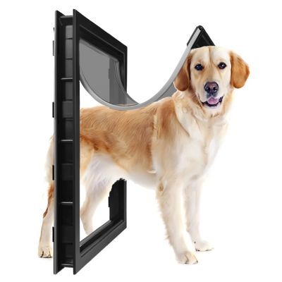 locwanot Dog Door for Interior and Exterior Doors, 20-Inch, Telescoping Tunnel with Locking Panel, for Medium and Large Dogs, 1 Set