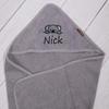BotoBaby Personalized Embroidered Hooded Towel, 100% Cotton, 75 x 75 cm (Gray - Hood Embroidery) view 1