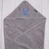 BotoBaby Personalized Embroidered Hooded Towel, 100% Cotton, 75 x 75 cm (Gray - Hood Embroidery) view 4
