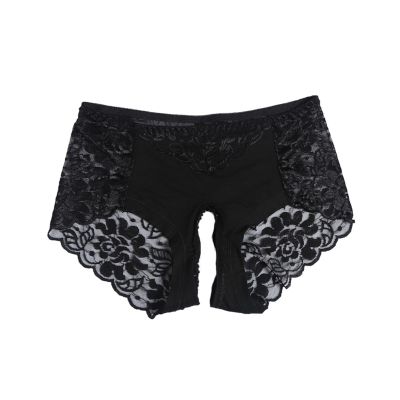 Women's Open-Crotch Lace Thong Hipster Lingerie, Black, 3XL