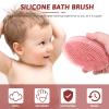 HONMEET Silicone Shower Brush with Hanging Loop, Double-Sided Massage Brush view 3