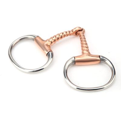TIKATARER Full-Cheek Snaffle Bit for Horses, Stainless Steel, Copper Corkscrew Mouth