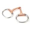 TIKATARER Full-Cheek Snaffle Bit for Horses, Stainless Steel, Copper Corkscrew Mouth view 1