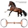 TIKATARER Full-Cheek Snaffle Bit for Horses, Stainless Steel, Copper Corkscrew Mouth view 2