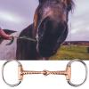 TIKATARER Full-Cheek Snaffle Bit for Horses, Stainless Steel, Copper Corkscrew Mouth view 3