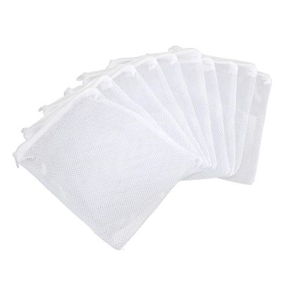 Aquarium Filter Bags, Nylon Mesh with Zipper, 10-Pack