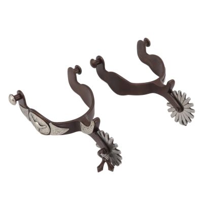 1 Pair of Horse Spurs for Men and Women, Stainless Steel, Retro Cowboy Style