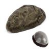 Men’s Human Hair Toupee, Ultra-Thin 0.03 mm Skin Base, Lightweight, Medium Density, 8 × 10 in, 100% Human Hair System, 17# view 1