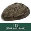 Men’s Human Hair Toupee, Ultra-Thin 0.03 mm Skin Base, Lightweight, Medium Density, 8 × 10 in, 100% Human Hair System, 17# view 2