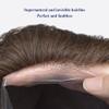 Men’s Human Hair Toupee, Ultra-Thin 0.03 mm Skin Base, Lightweight, Medium Density, 8 × 10 in, 100% Human Hair System, 17# view 3