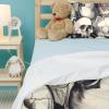 Eslifey Double Duvet Cover Set, Vintage Skull and Dollar Pattern, Soft Microfiber Bedding with 2 Pillowcases view 4