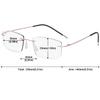 ABETOS Self-Tinting Progressive Reading Glasses, Rimless Titanium, Pink +1.0 view 2