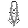 SRZYMJ Women's Sheer Babydoll Lingerie Set, Lace Nightdress with Push-Up Detail, Black/White view 4