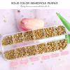 JKDSAO 12-Grid Flatback AB Pearl Nail Art Decorations, White Silver Pearls-12P-07 view 3
