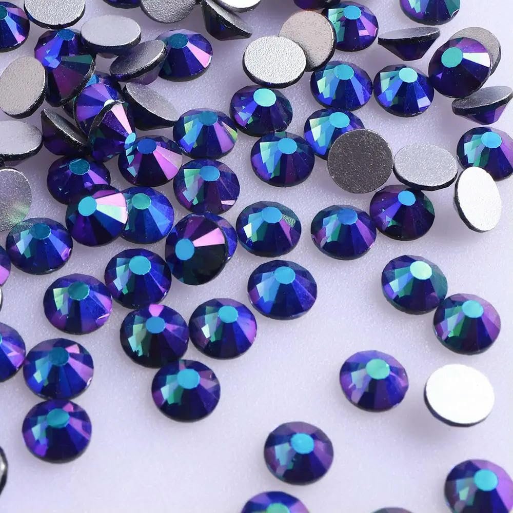 JKDSAO SS3-SS20 Glass Rhinestones, Non-Hotfix, Flat Back, AB, Montana AB-SS3, 1,440 Pieces