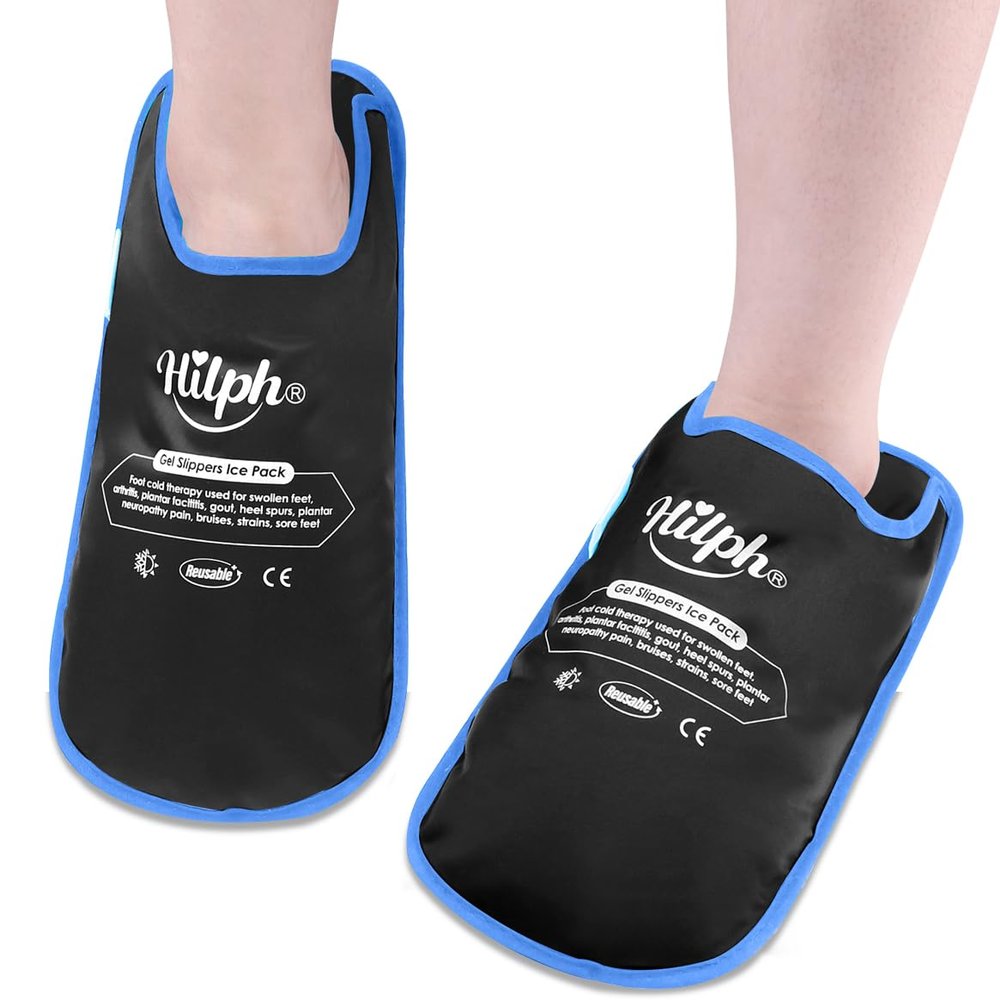 Hilph 1 Pair Gel Cooling Slippers for Feet and Chemotherapy