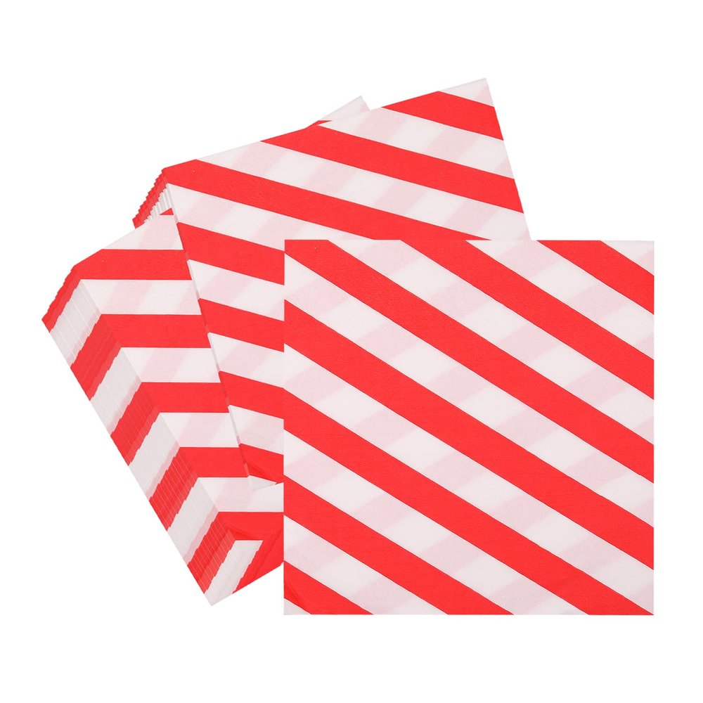 WedDecor Christmas Paper Napkins, 2-Ply, Disposable, 33 x 33 cm, Red