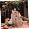 HAPINARY Adjustable Black Fabric Bowler Hat for Cats view 2