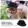 HAPINARY Adjustable Black Fabric Bowler Hat for Cats view 4