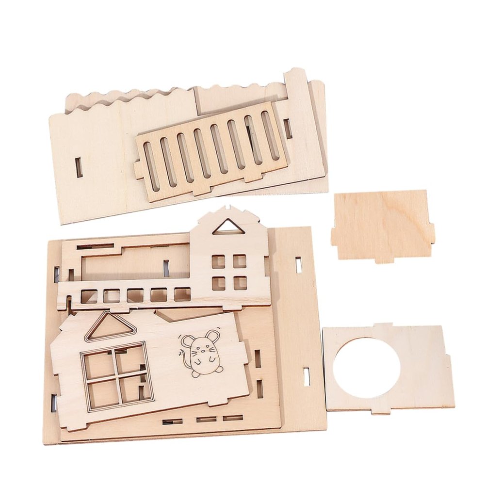 ORFOFE Hamster House with Two Levels and Ladder, Safe Villa for Hamsters and Rats