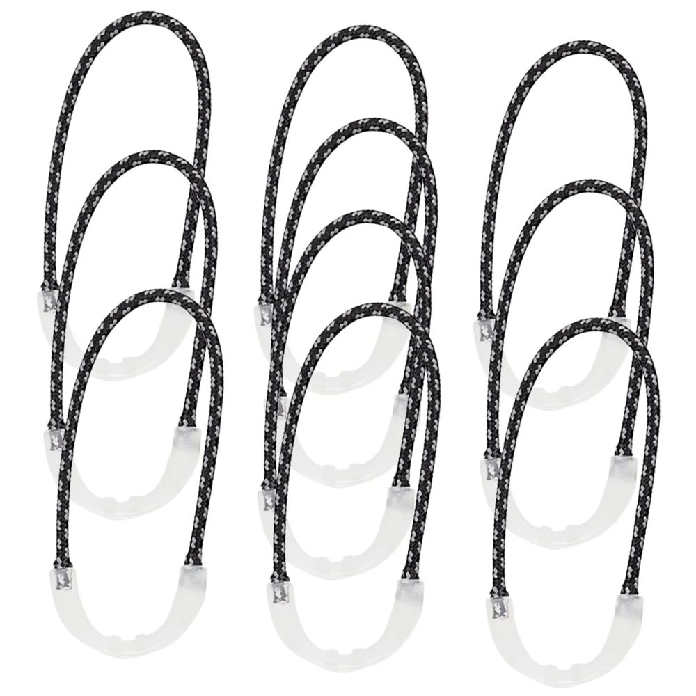 Glow-in-the-Dark Zipper Pull Extensions, 10-Pack, Plastic, White