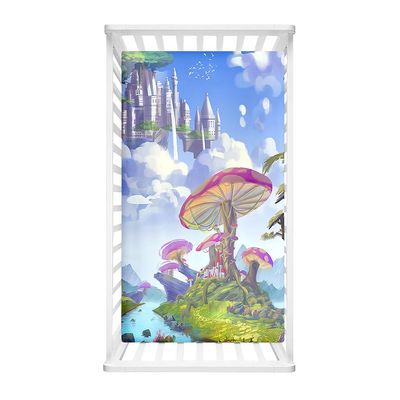 Morbuy Baby Crib Fitted Sheet, Forest Mushroom Design, Microfiber, 120 x 60 cm