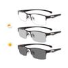 GSKDZG Men's Semi-Rimless Photochromic Progressive Reading Glasses +1.0 view 1