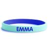 Gutmarkiert SOS Silicone Bracelet for Kids, Engraved, Seafoam–Dark Blue view 1