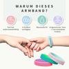 Gutmarkiert SOS Silicone Bracelet for Kids, Engraved, Seafoam–Dark Blue view 2