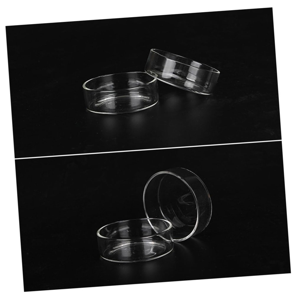 ORFOFE Round Transparent Glass Shrimp Feeding Bowls, 5-Pack