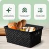 Novaliv Set of 2 Elegant 5 L Storage Baskets with Lids, Rattan Look, Black view 2