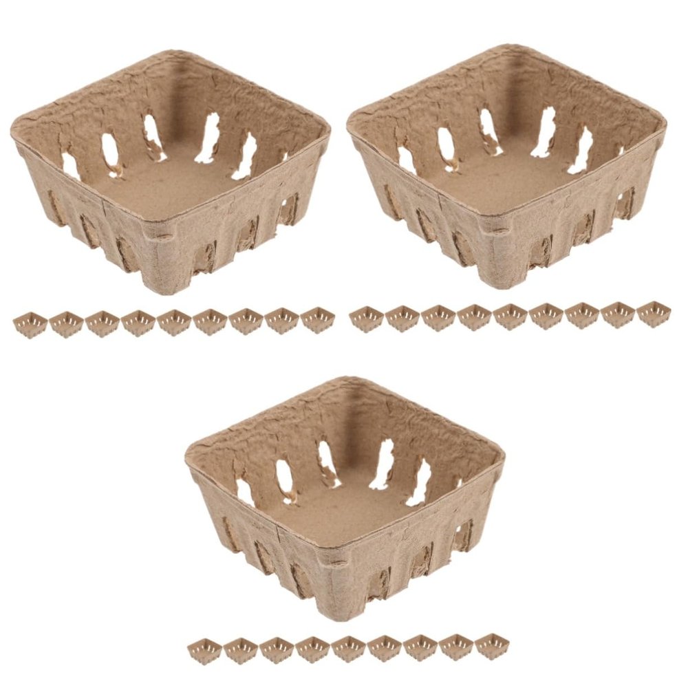 Amosfun 30-Pack Paper Berry Baskets, 10 x 10 x 4.5 cm