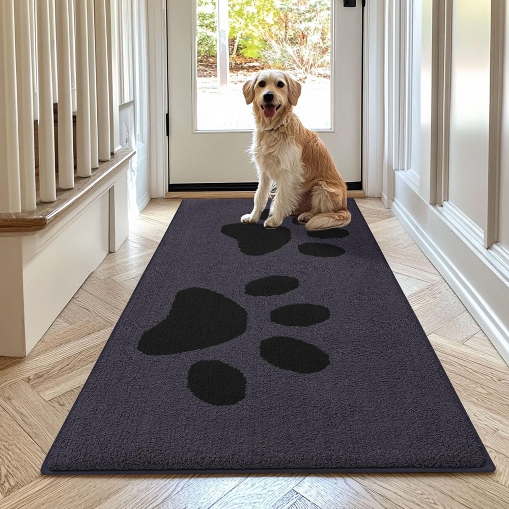 Buganda Dog Paw Mat for Muddy Paws, Washable, Non-Slip, Low-Profile Indoor Mud Mat