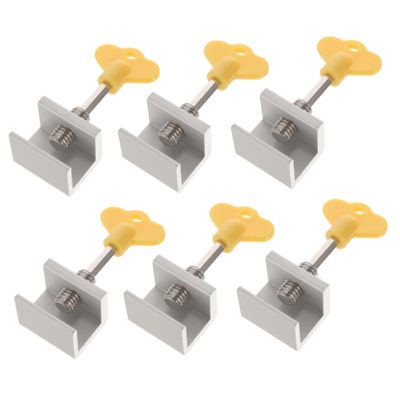 KITANDOVE 6-Pack Childproof Sliding Window Locks, Aluminum Alloy, No Tools Required