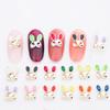 qbodp 20-Piece Gold Nail Charms, Cartoon Bunny Decorations, Dark Blue view 4