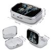 Pill Organizer with Two Elephants on a Black Background, 2 Compartments view 2