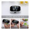 Pill Organizer with Two Elephants on a Black Background, 2 Compartments view 4